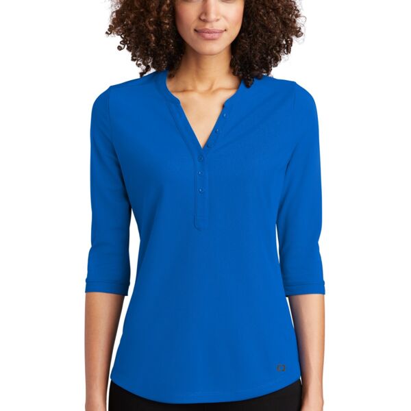 ® Ladies Jewel Henley Thumbnail